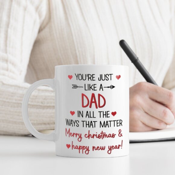 ☕ Funny White Mug 11oz You're Just Like a Dad | Merry Christmas & Happy New Year - Picture 3 of 4